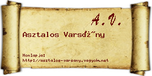 Asztalos Varsány névjegykártya